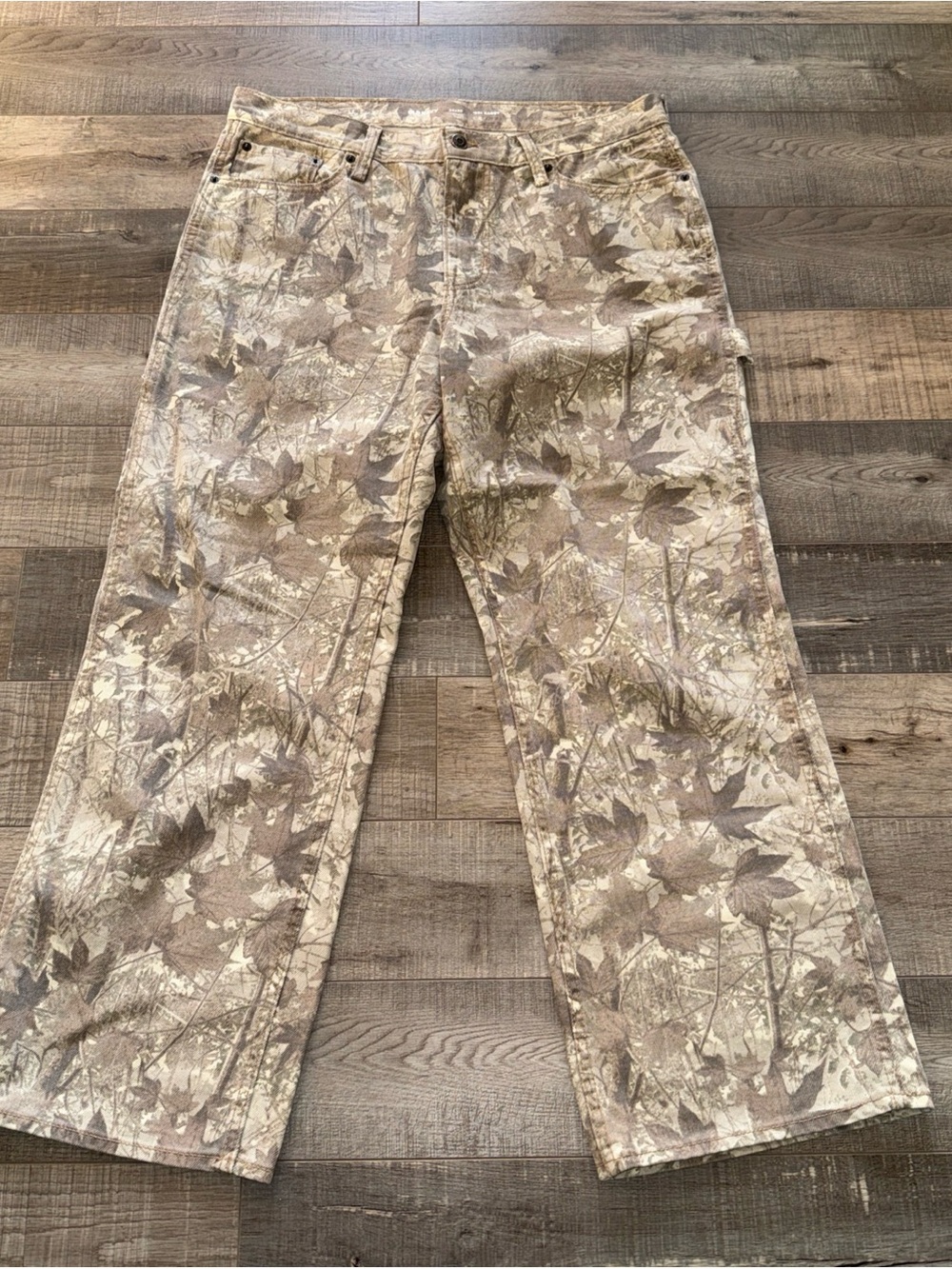 Old navy 90s baggy Men's Camouflage Print Pants - Beige Brown 34/30